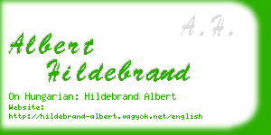 albert hildebrand business card